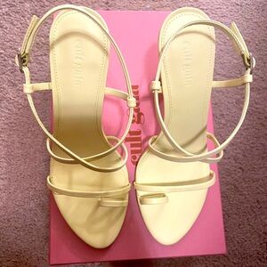 cult gaia Pale Yellow Strappy Heeled Sandals